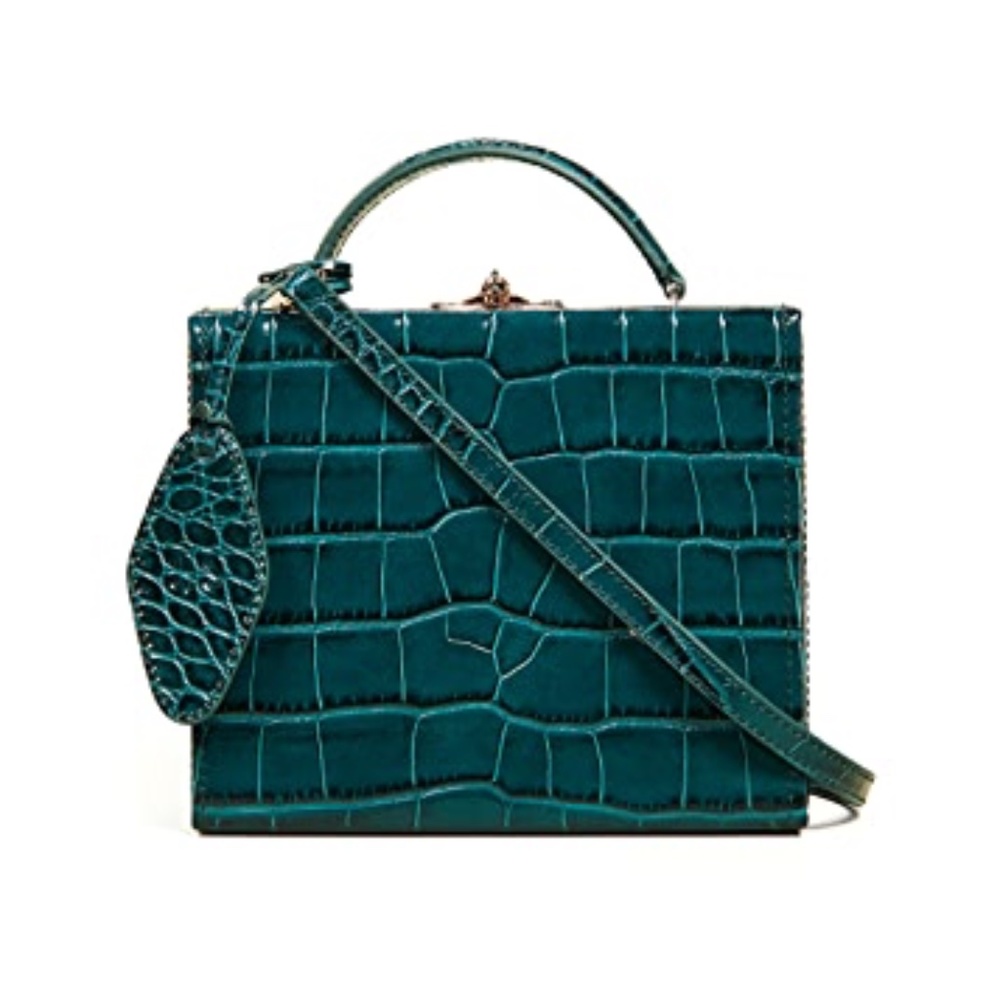 Pop & Suki Box Bag Emerald Croc (New)